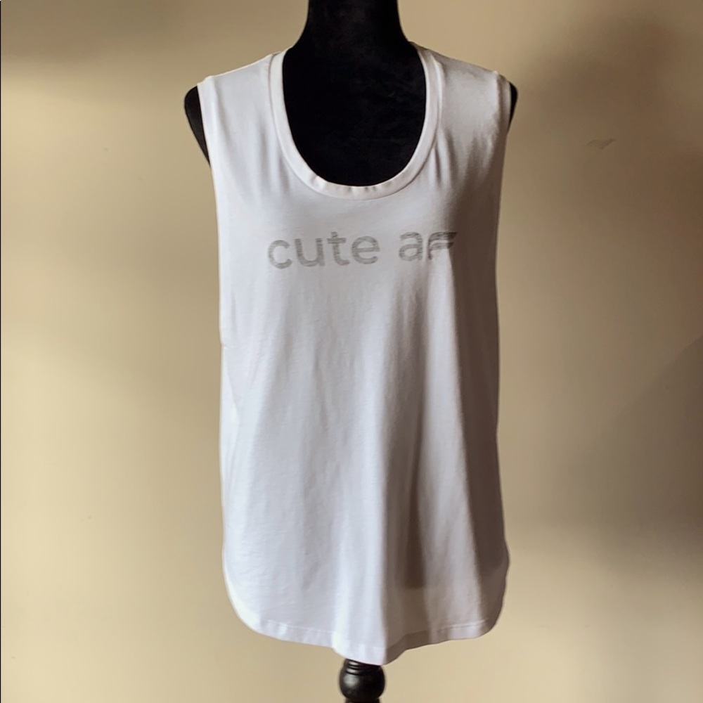 Fabletics Cute AF White Tank.